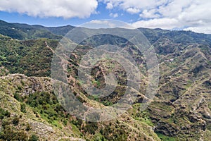 Anaga Las Carboneras steep cliffsTenerife Canary Islands Canaries Spain aerial drone view