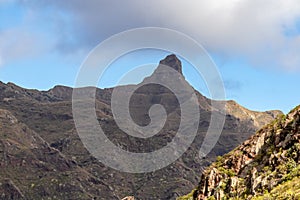 Anaga - Panoramic view on the mountain Roque de Taborno in Anaga massif on Tenerife, Canary Islands, Spain photo