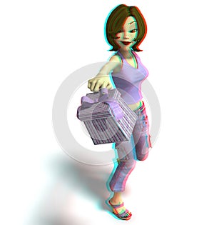 This is an anaglyph image / stereo rendering of a