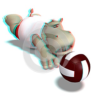 This is an anaglyph image / stereo rendering of a