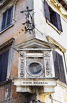 Anagni-Italy-crossroad with wayside shrine