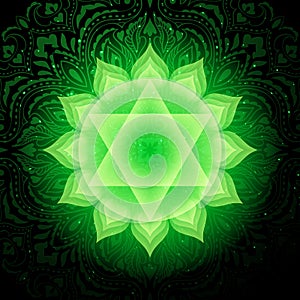 Anahata chakra colorful symbol icon. Heart Chakra.