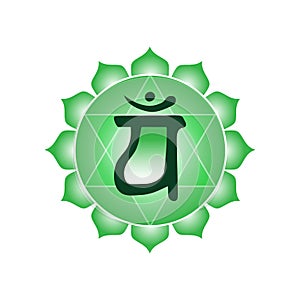 anahata chakra icon symbol esoteric yoga indian buddhism hinduism vector