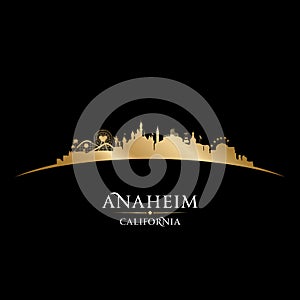Anaheim California city silhouette black background photo