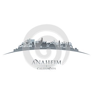 Anaheim California city silhouette white background photo