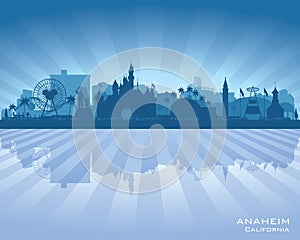 Anaheim California city skyline vector silhouette photo