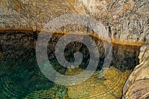 Anahulu cave, the underground swimming pool, Tonga island photo