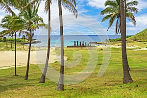 Anakena Beach and Ahu Nao Nao, Easter Island, Chile