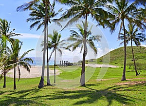 Anakena beach, Easter island