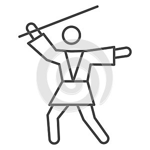 Anakin Skywalker thin line icon, star wars concept, jedi knight vector sign on white background, outline style icon for