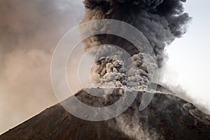 Anakkrakatau stromboli eruption, Sunda Strait Indonesia