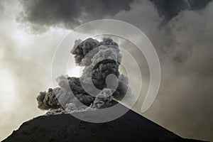 Anakkrakatau stromboli eruption, Sunda Strait Indonesia