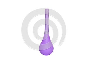 Anal douche, rubber pear for enema on a white background