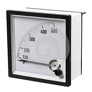 Analog ammeter or voltmeter with dial and arrow