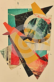 analog art collage from old magazines in vintage pop art style, home dÃ©cor