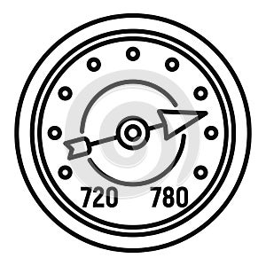 Analog barometer icon, outline style