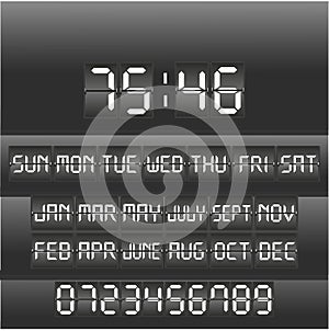 Analog black scoreboard digital timer.