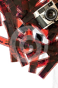 analog camera on film background photo