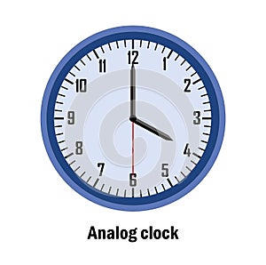 Analog clock time. 04-00. with white background. vector