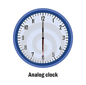 Analog clock time. 06-00. with white background. vector