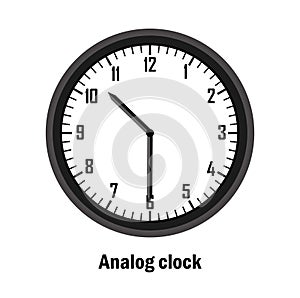 Analog clock time. 10-30. with white background. vector