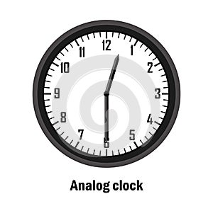 Analog clock time. 12.30. with white background. vector
