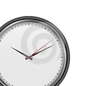 Analog clockface without numerals. 3D realistic vector illustration isolated on white