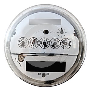 Analog electric meter display round glass cover photo