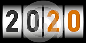 2020 Analog New year counter, vector illustration