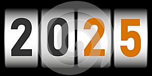 2025 Analog New year counter, vector illustration