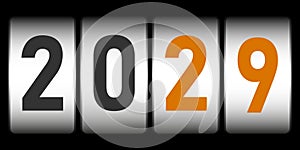 2029 Analog New year counter, vector illustration