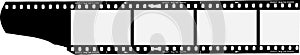 Analog photographic film, empty filmstrip with picture frames, vector