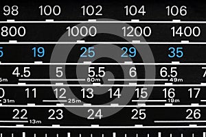 Analog shortwave tuning scale