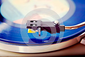 Analog Stereo Turntable Vinyl Blue Record Player Headshell