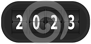 Analog timer New year 2023, vector illustration