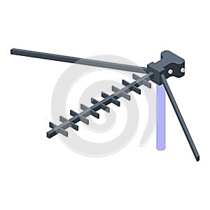 Analog tv antenna icon, isometric style photo