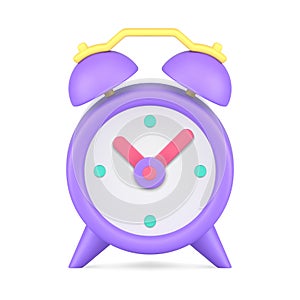 Analog vintage alarm clock for time measurement 3d icon isometric vector illustration