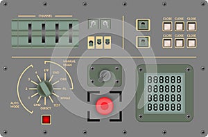 Analog vintage control panel - Vector illustration