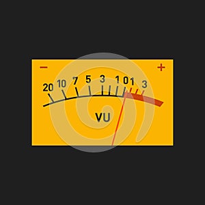 Analog Volume Unit Meter Measuring Device. Vector photo