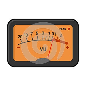 Analog Volume Unit Meter Measuring Device. Vector photo