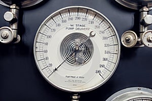 Analogue Gauge. Industrial Water Steam Measurement.