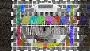 TV test card noise 4k ghost