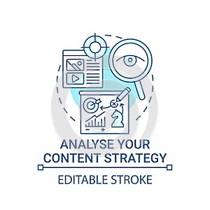 Analyse content strategy concept icon