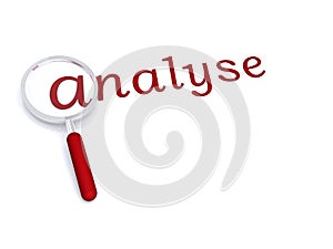Analyse with magnifying glass photo