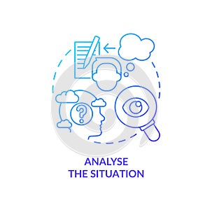 Analyse situation blue gradient concept icon