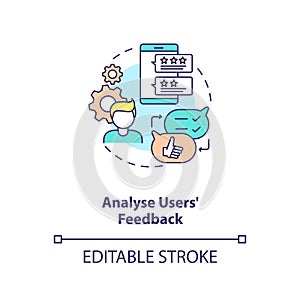 Analyse users feedback concept icon