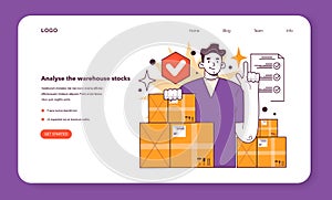 Analyse the warehouse stocks web banner or landing page. Effective products