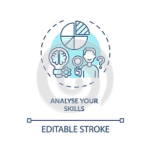 Analyse your skills concept icon