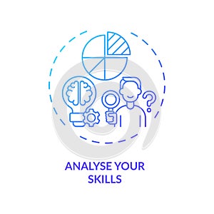 Analyse your skills concept icon