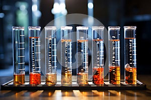 Analysing glass test tubes samples